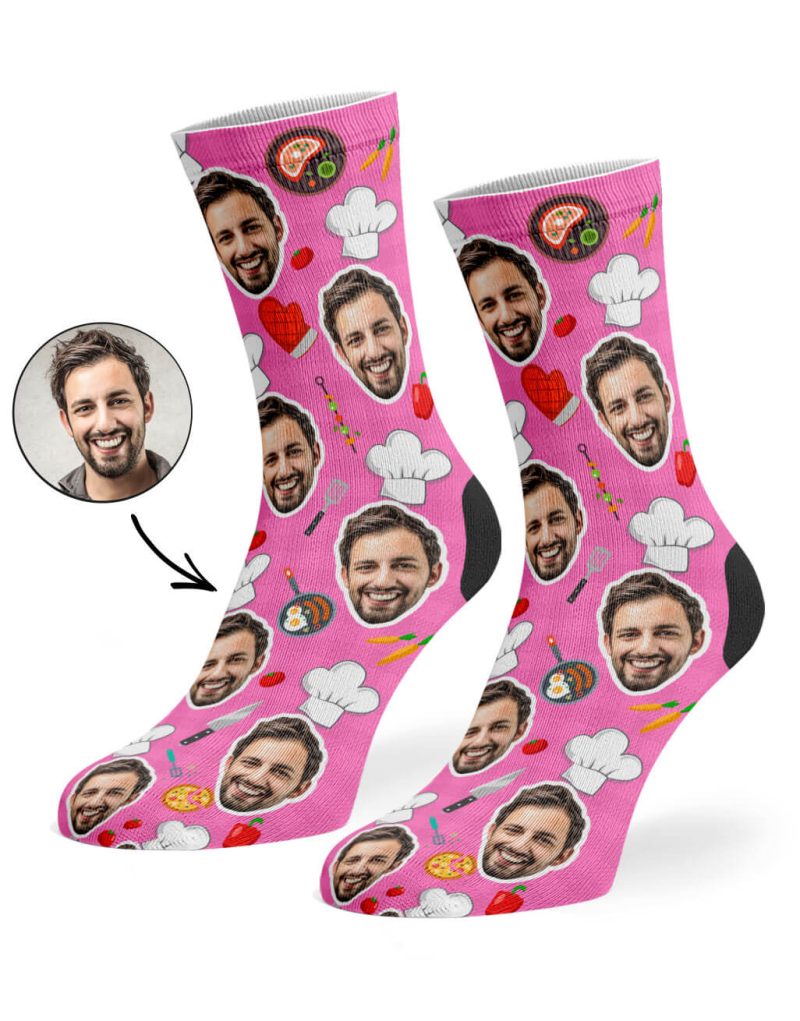 Pink Chef Face Socks