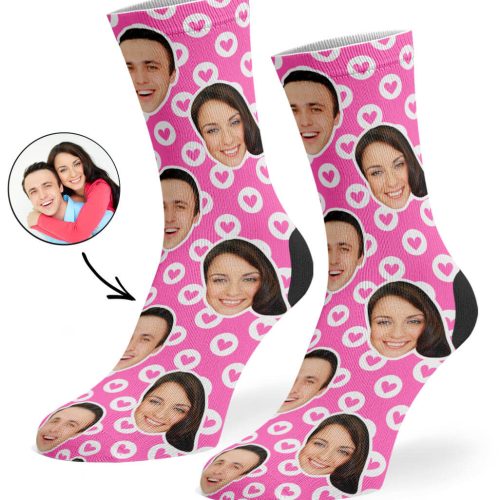 Pink Circle Hearts Socks