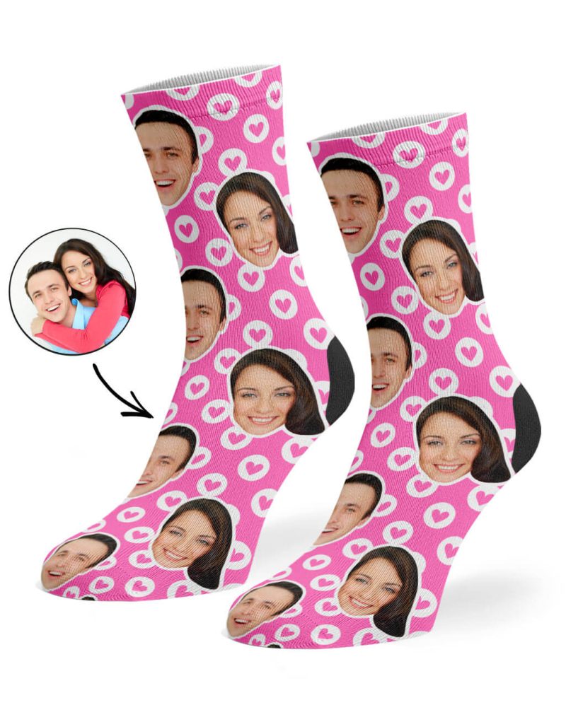 Pink Circle Hearts Socks