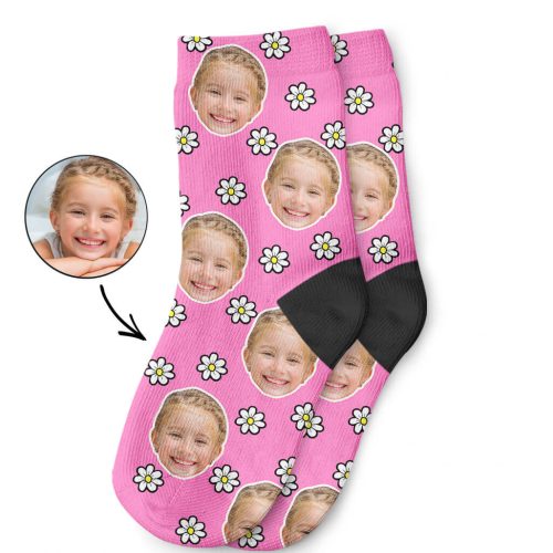 Custom Daisy Face Kids Socks