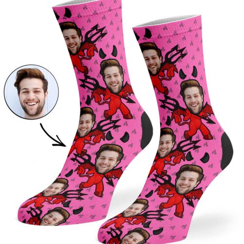 Pink Devil Me Socks