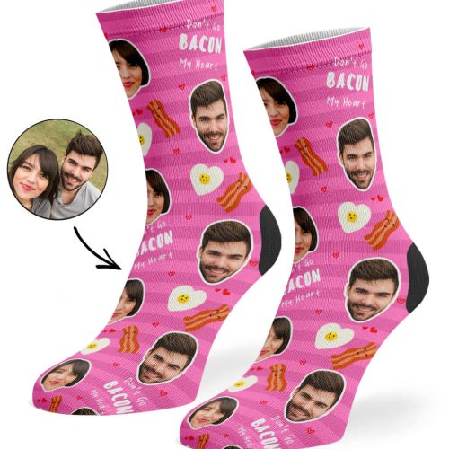 Pink Don t Go Bacon My Heart Socks