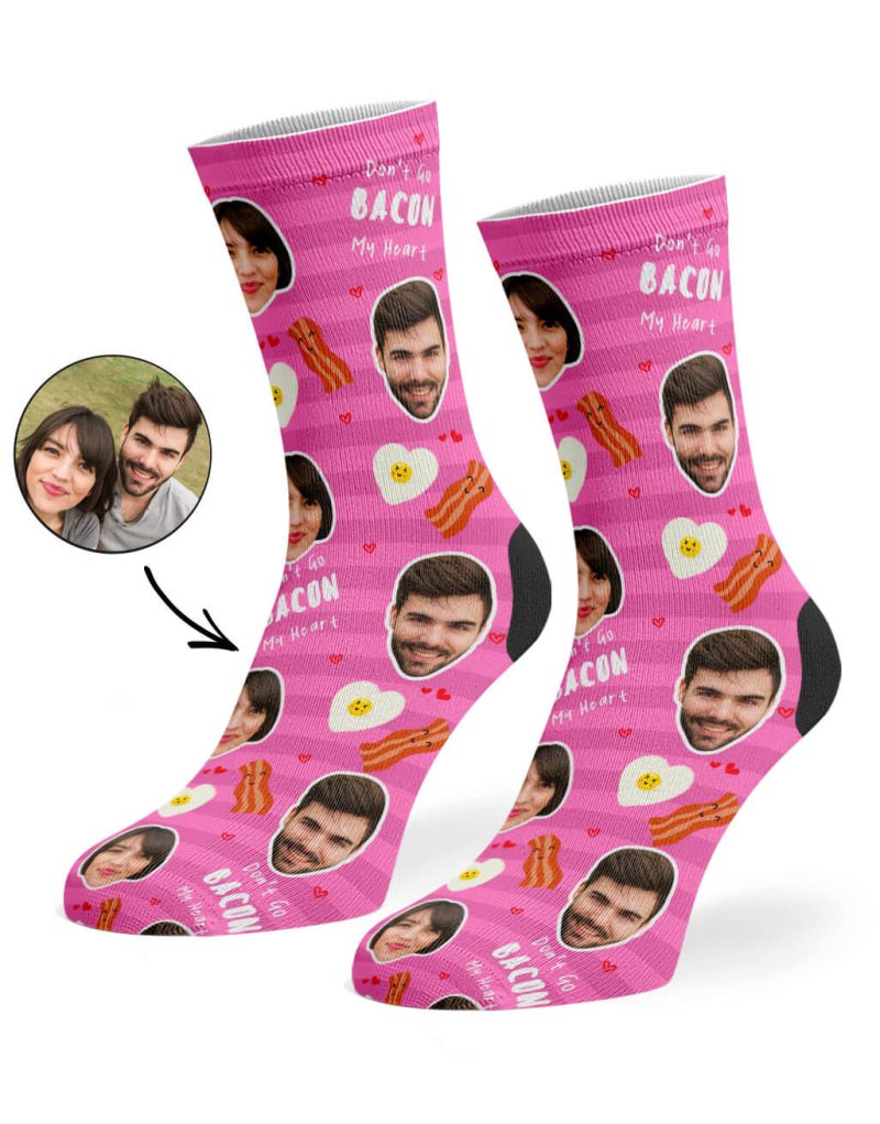 Pink Don t Go Bacon My Heart Socks