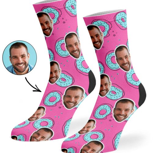 Pink Donut Doodle Socks