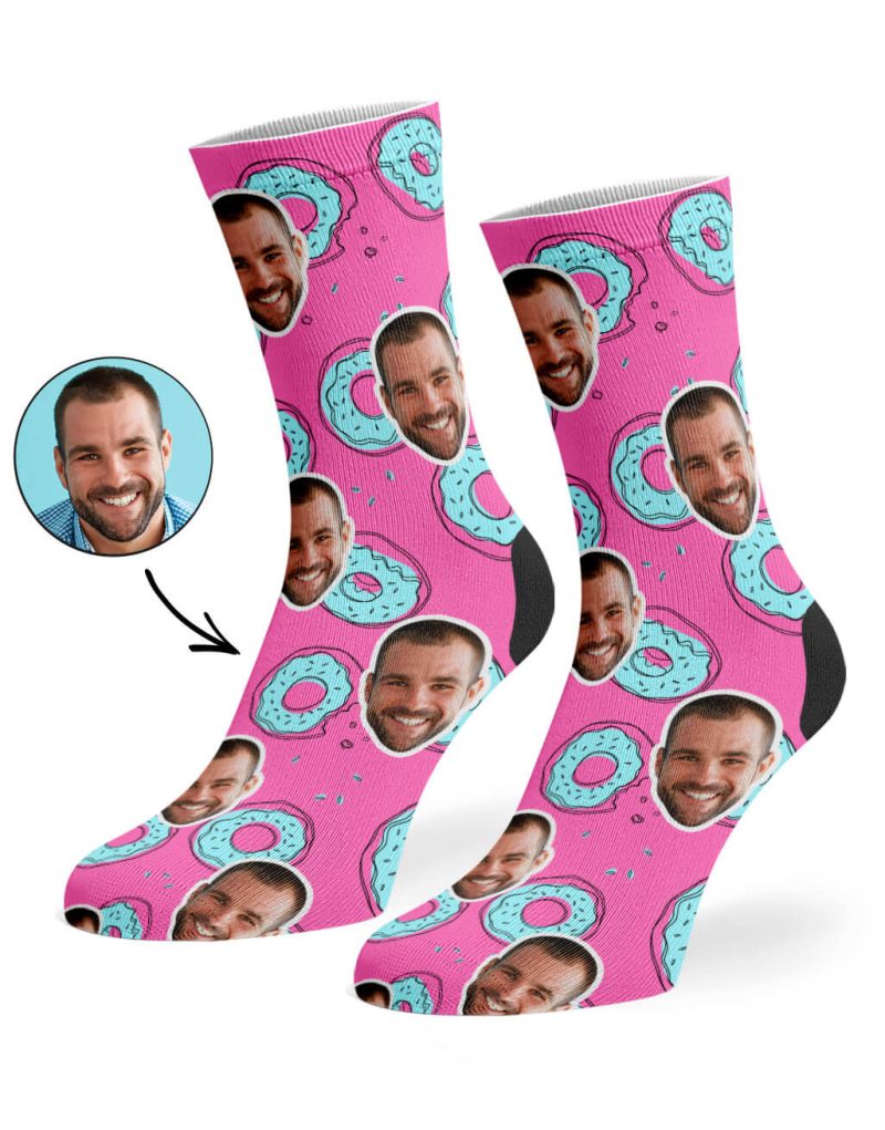 Pink Donut Doodle Socks