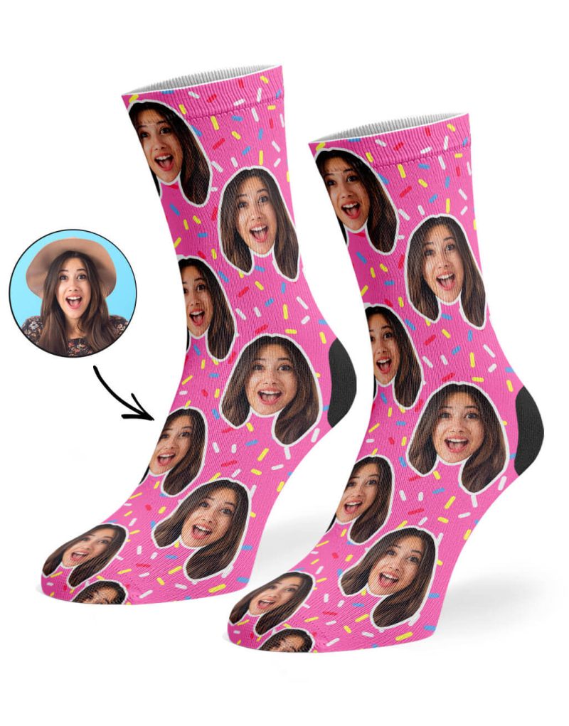 Pink Donut Sprinkles Socks