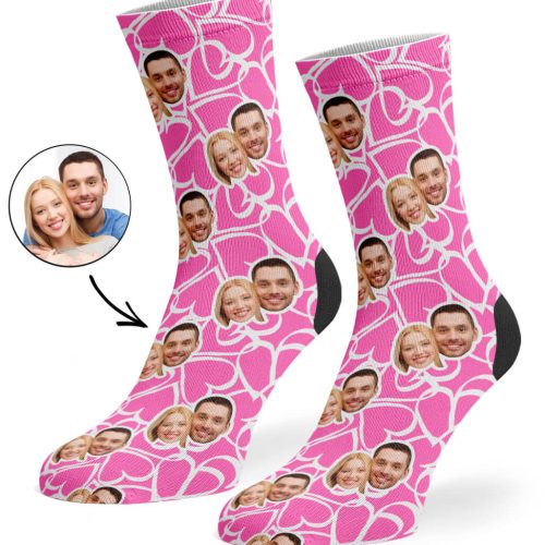 Pink Doodle Hearts Socks