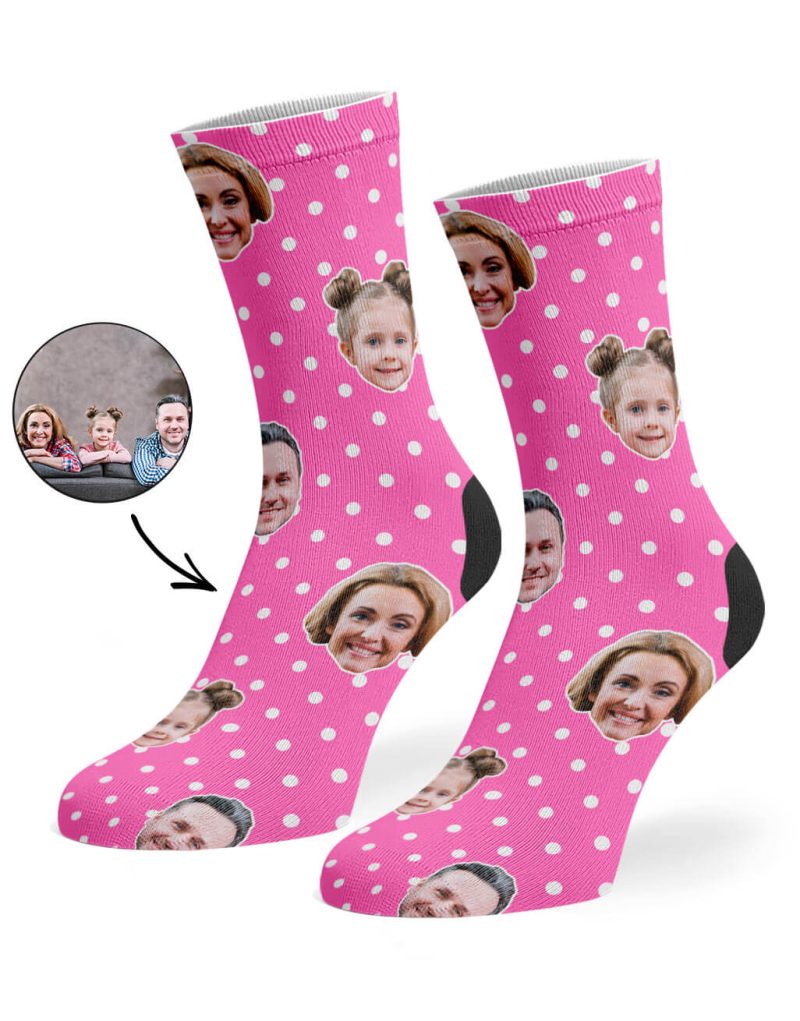 Pink Family Spotty Face Socks