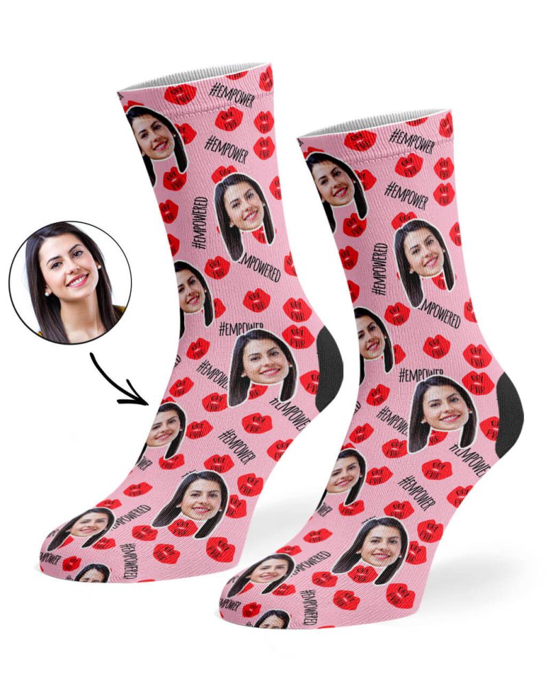 Pink Girl Power Lips Socks