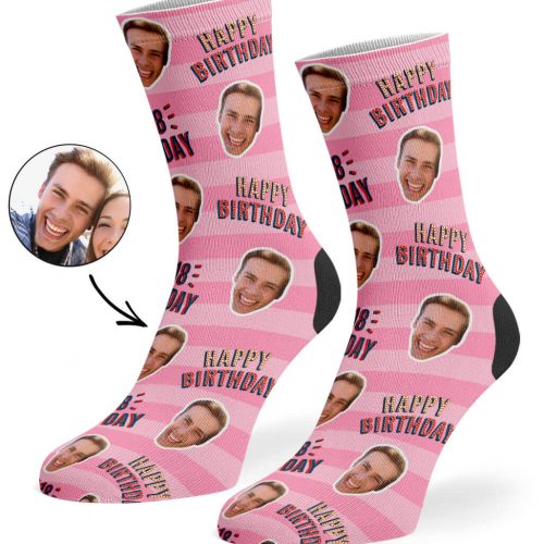 Pink Happy 18th Birthday Socks