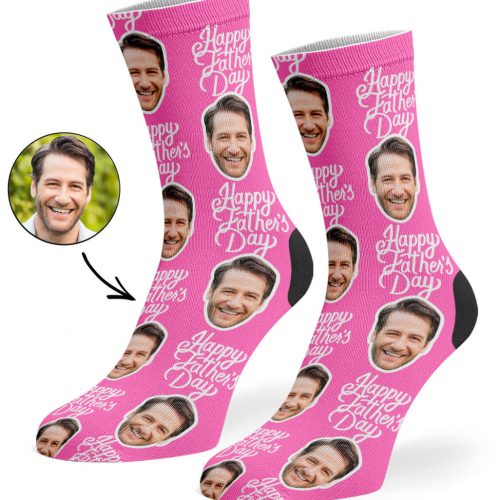 Pink Happy Fathers Day Socks