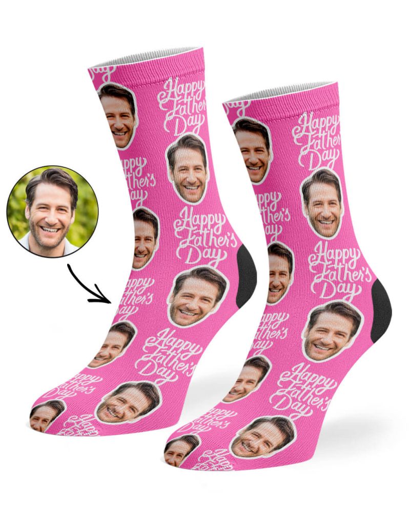 Pink Happy Fathers Day Socks