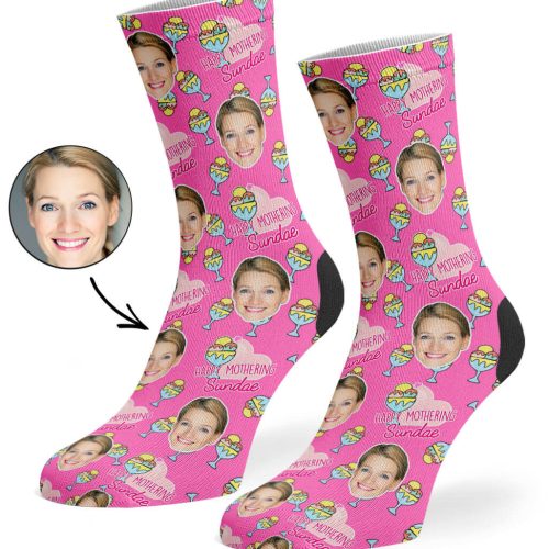 Pink Happy Mothering Sundae Socks