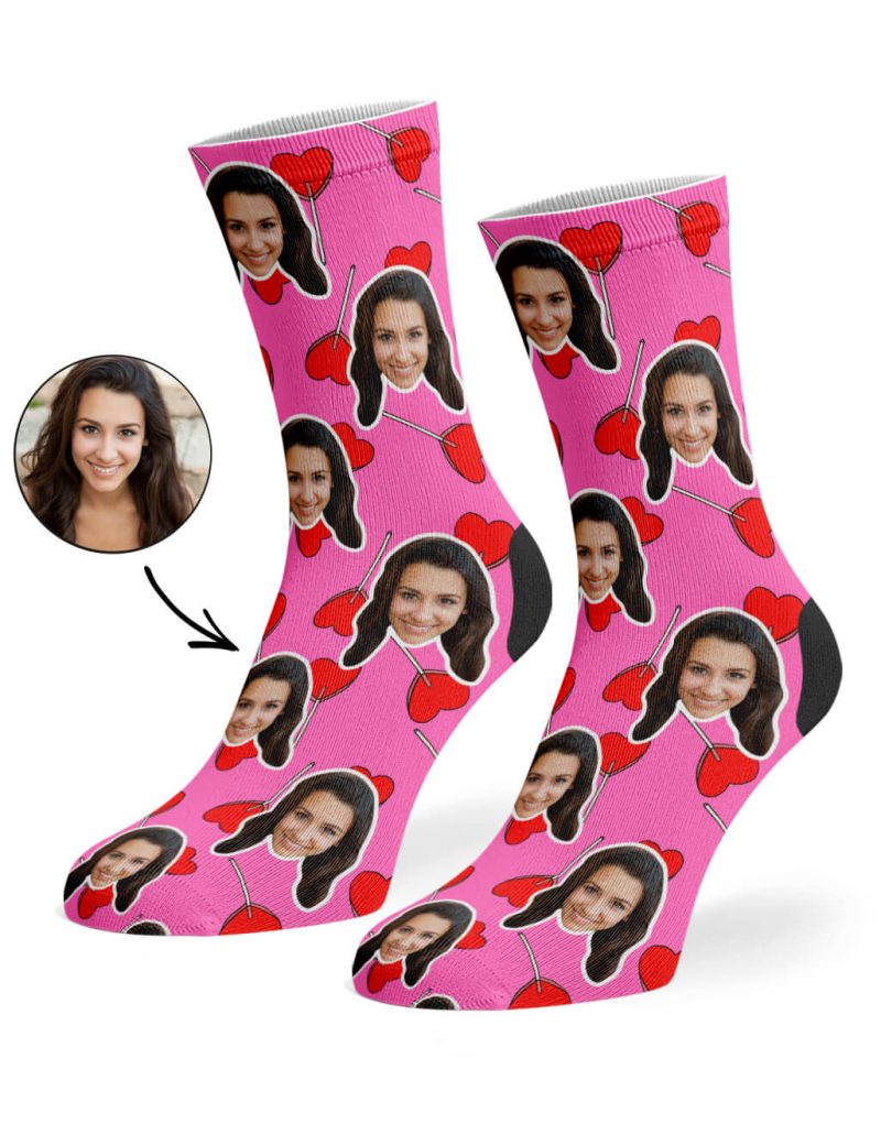 Pink Heart Lollipops Socks