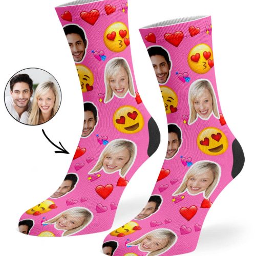 Pink Love Emoji Socks