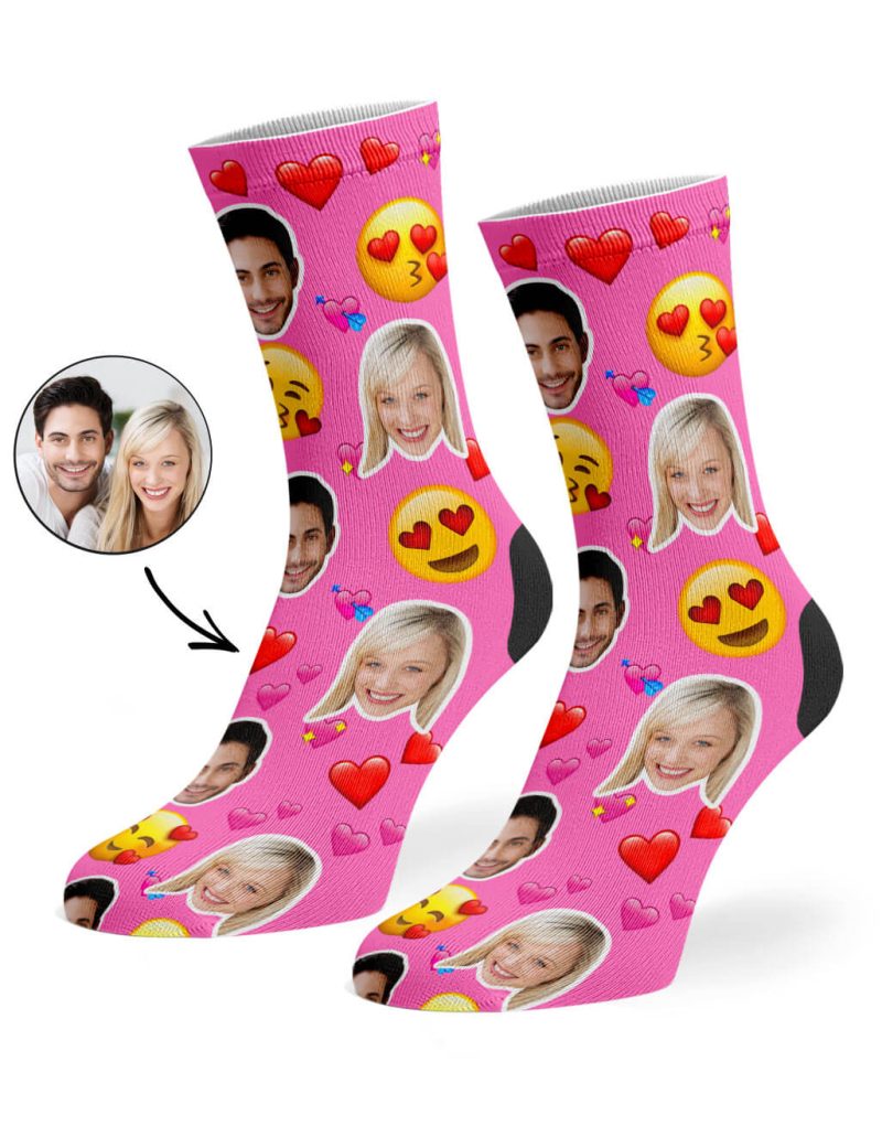 Pink Love Emoji Socks