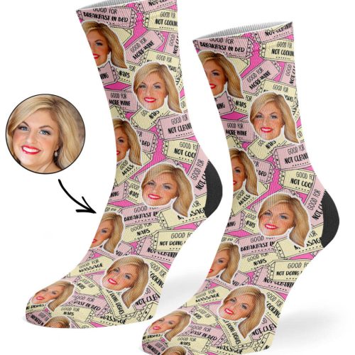 Pink Mother s Day Coupon Socks