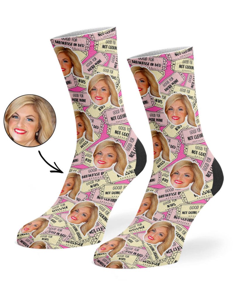 Pink Mother s Day Coupon Socks