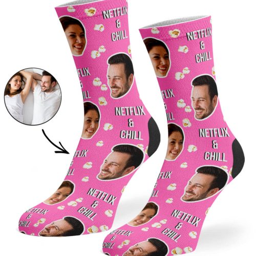 Pink Netflix Chill Socks