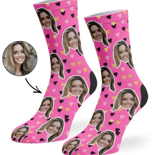 Pink Paint Triangle Socks