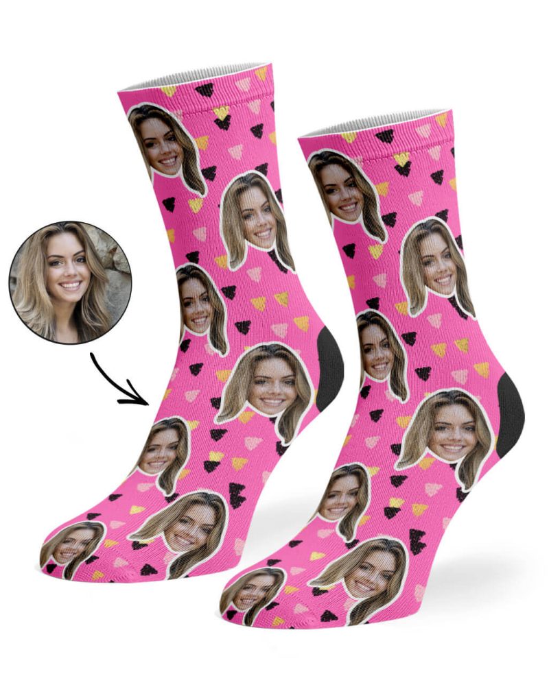 Pink Paint Triangle Socks