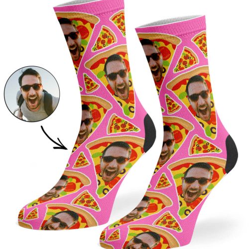 Pink Pizza My Face Socks