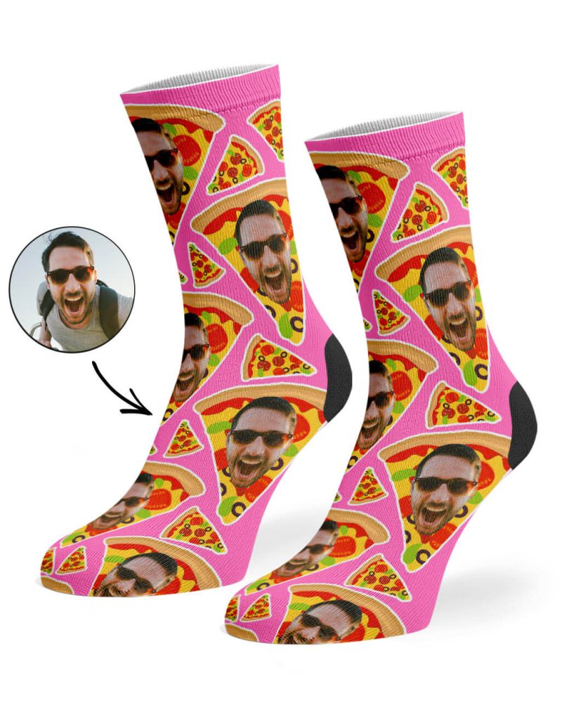 Pink Pizza My Face Socks