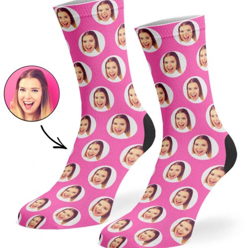 Pink Polka Circle Socks