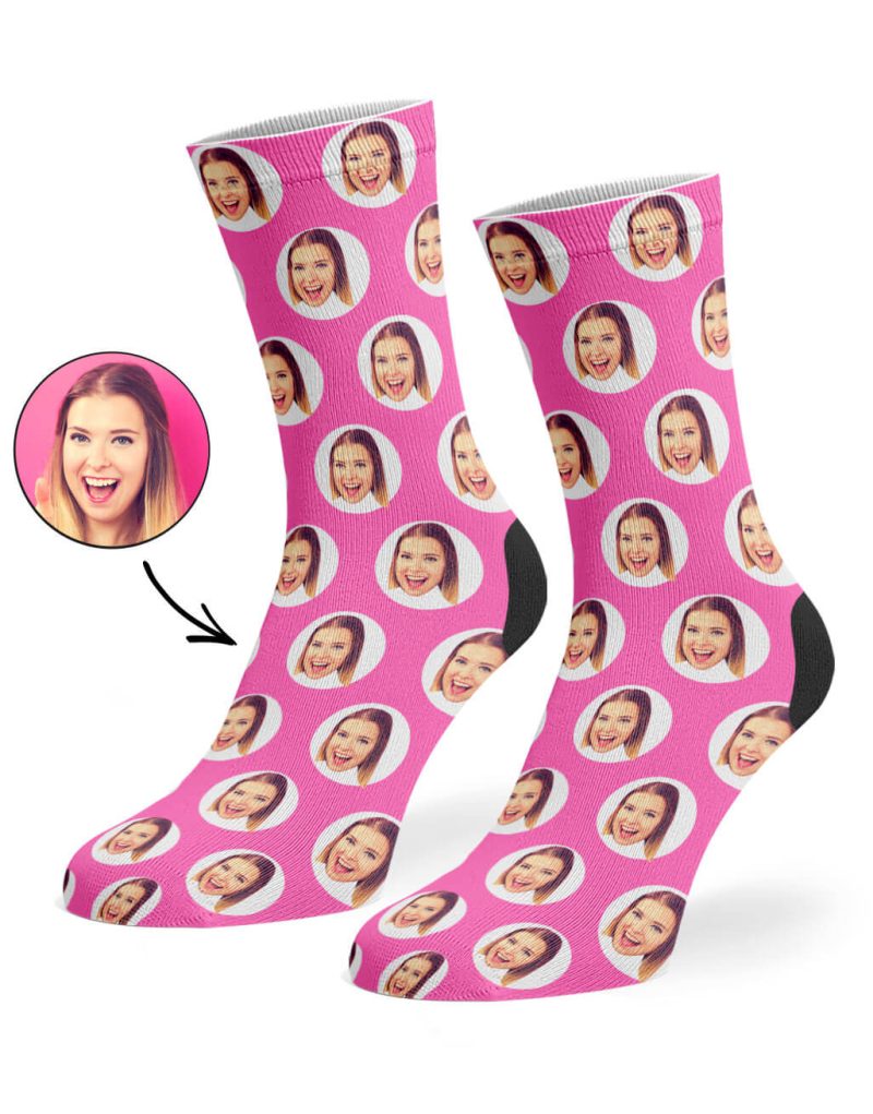 Pink Polka Circle Socks