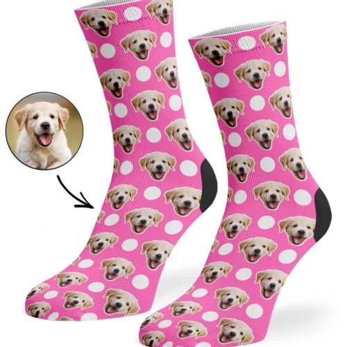 Pink Polka Dog Socks