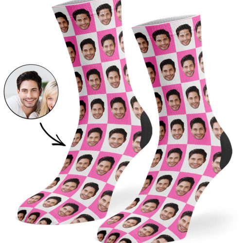 Pink Poser Face Socks