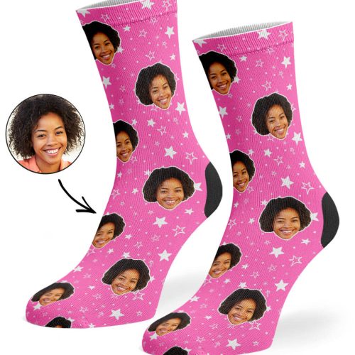 Pink Star Pattern Socks