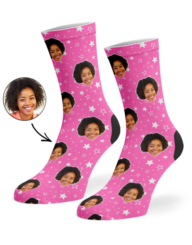 Pink Star Pattern Socks