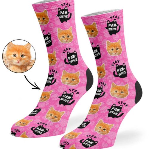 Pink Stay Pawsitive Socks