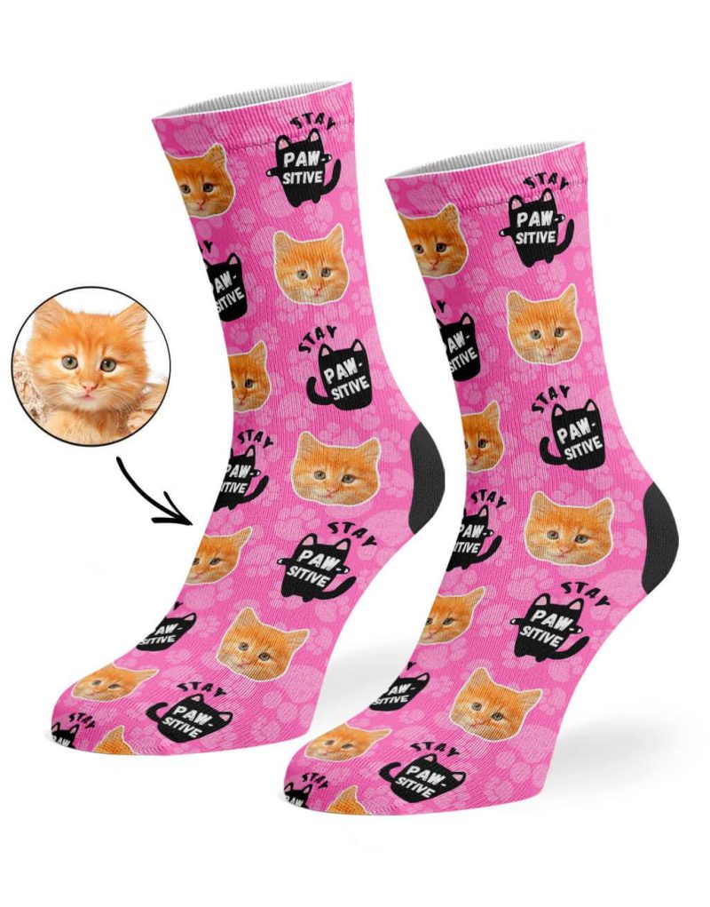 Pink Stay Pawsitive Socks