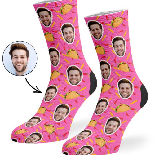 Pink Taco Face Socks