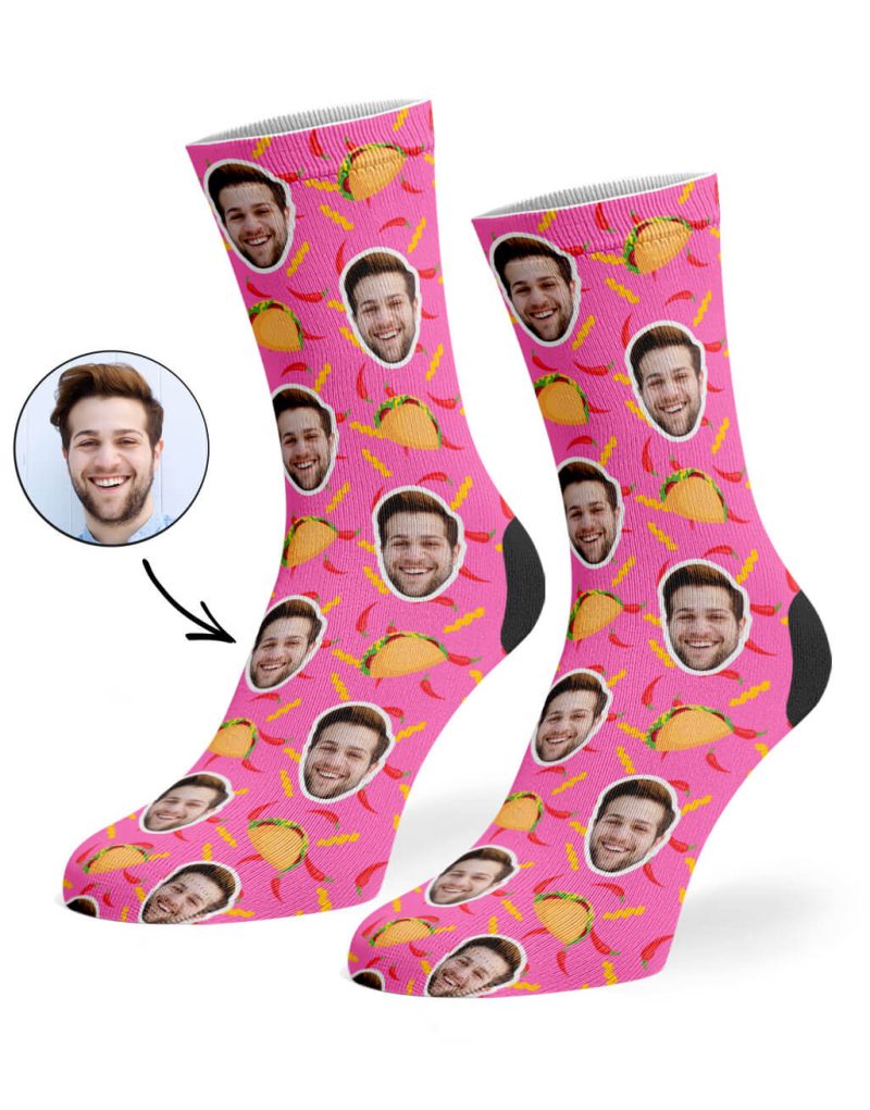 Pink Taco Face Socks