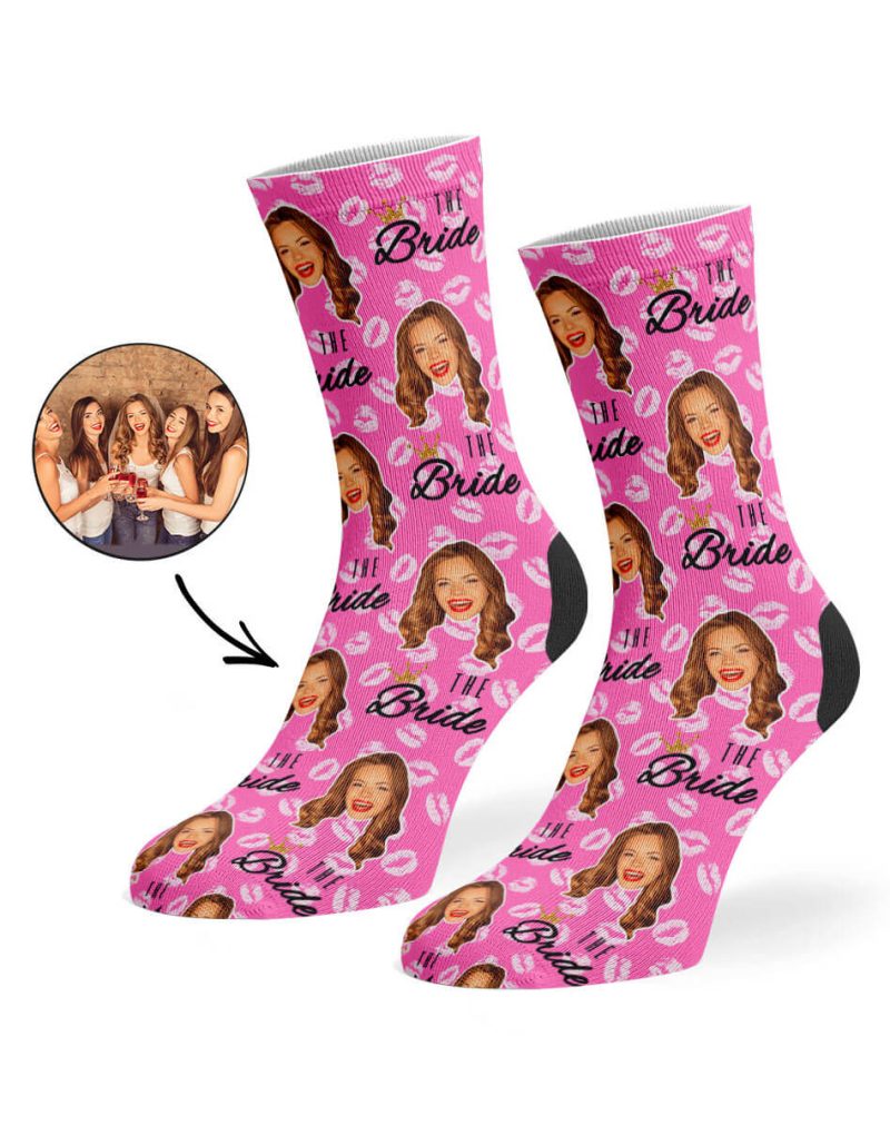 Pink Team Bride Socks