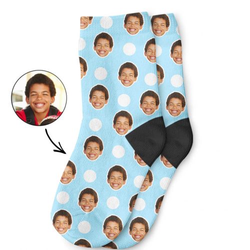 Polka Face Kids Socks With Photo