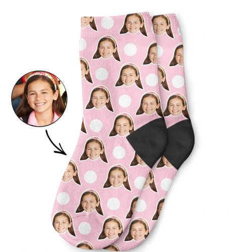 Custom Polka Face Kids Socks