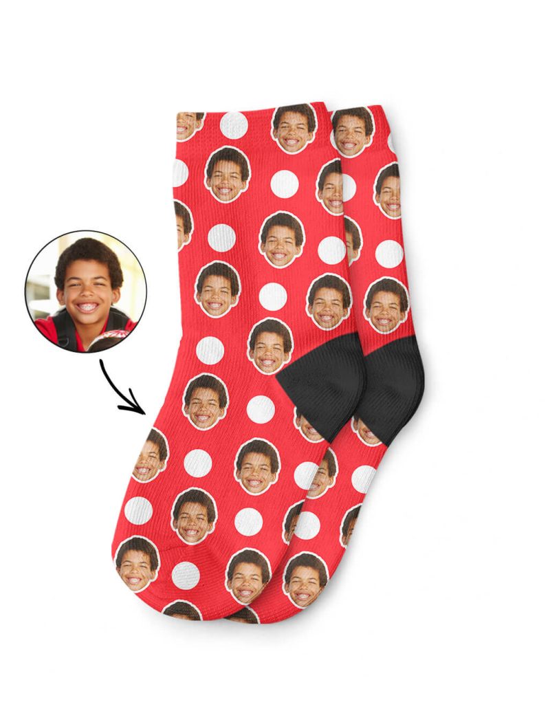 Polka Face Kids Socks