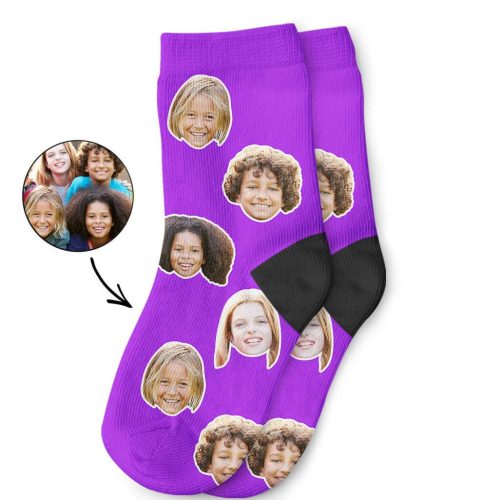 Purple Best Friend Face Kids Socks