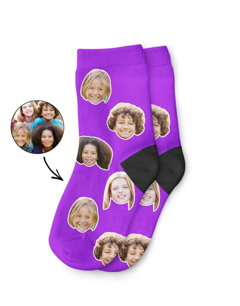 Purple Best Friend Face Kids Socks