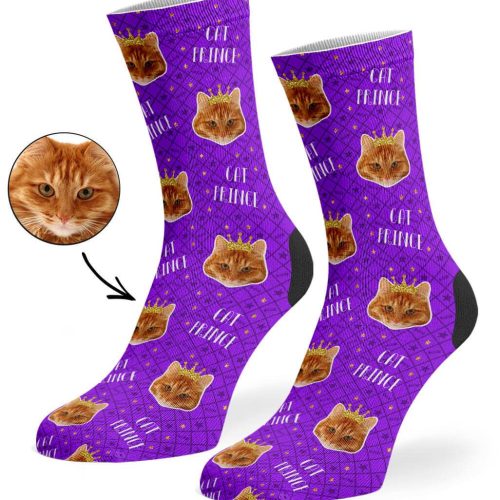 Purple Cat Prince Socks