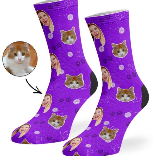 Purple Cat Owner Socks