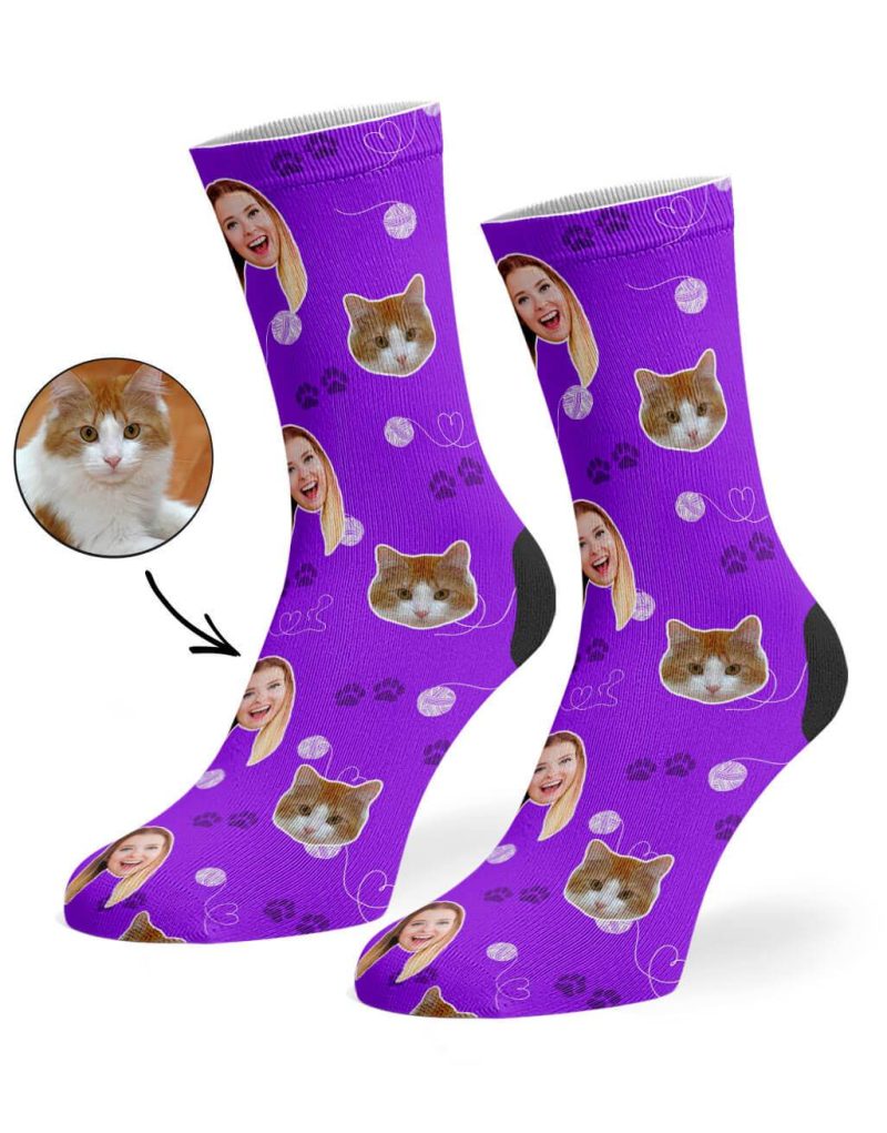 Purple Cat Owner Socks