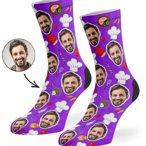 Purple Chef Face Socks