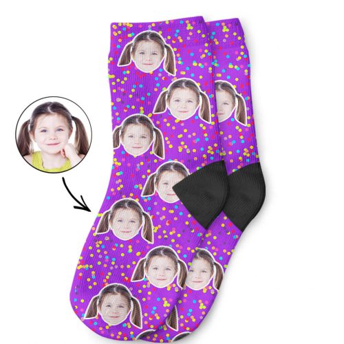 Purple Colourful Spot Kids Socks