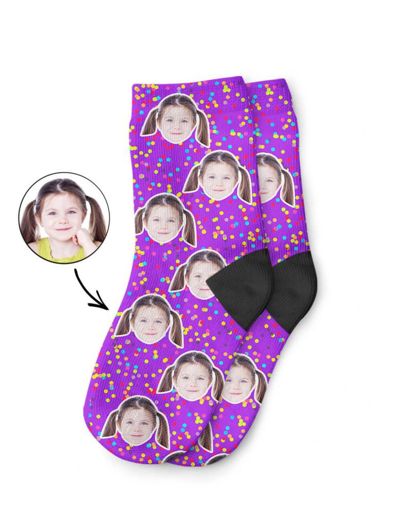 Purple Colourful Spot Kids Socks