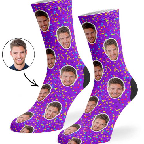 Purple Colourful Spots Socks